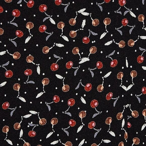 Free People Easy Peasy Black High Rise Wide Leg Pants in Cherry Print 4 - Picture 2 of 6